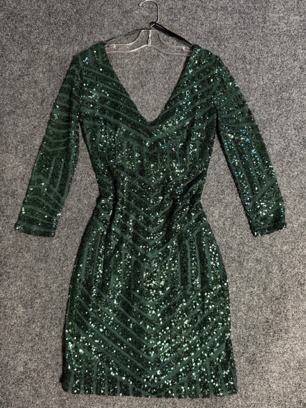 Green sequin dress